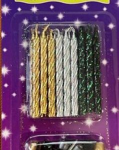 18 Candles with Glitter (Gold, Silver, Black) | Birthday Celebrations